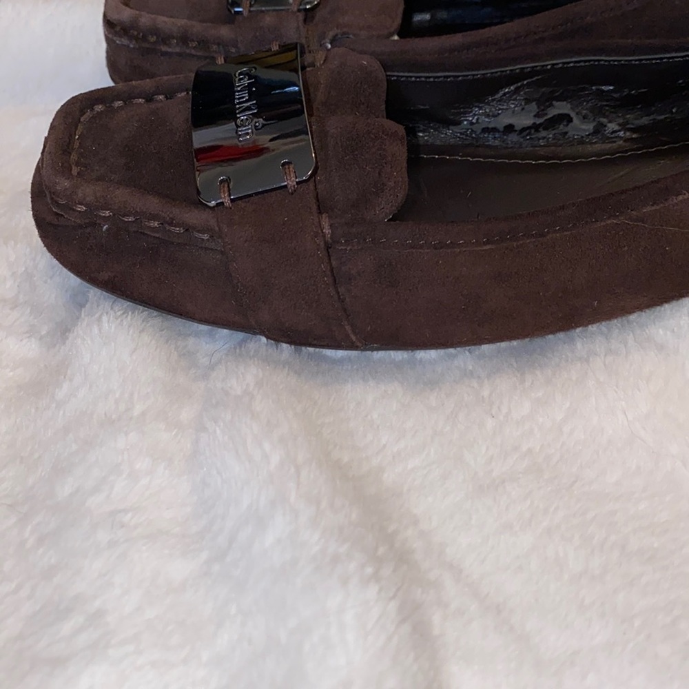 Women’s Calvin Klein women’s brown suede flats shoes, sz 7 - Picture 11 of 14
